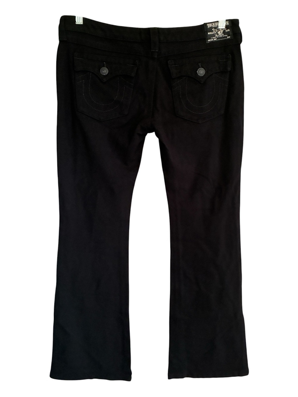 True Religion Black Flare Mid-Rise Jeans - Size 31 - Picture 3 of 7